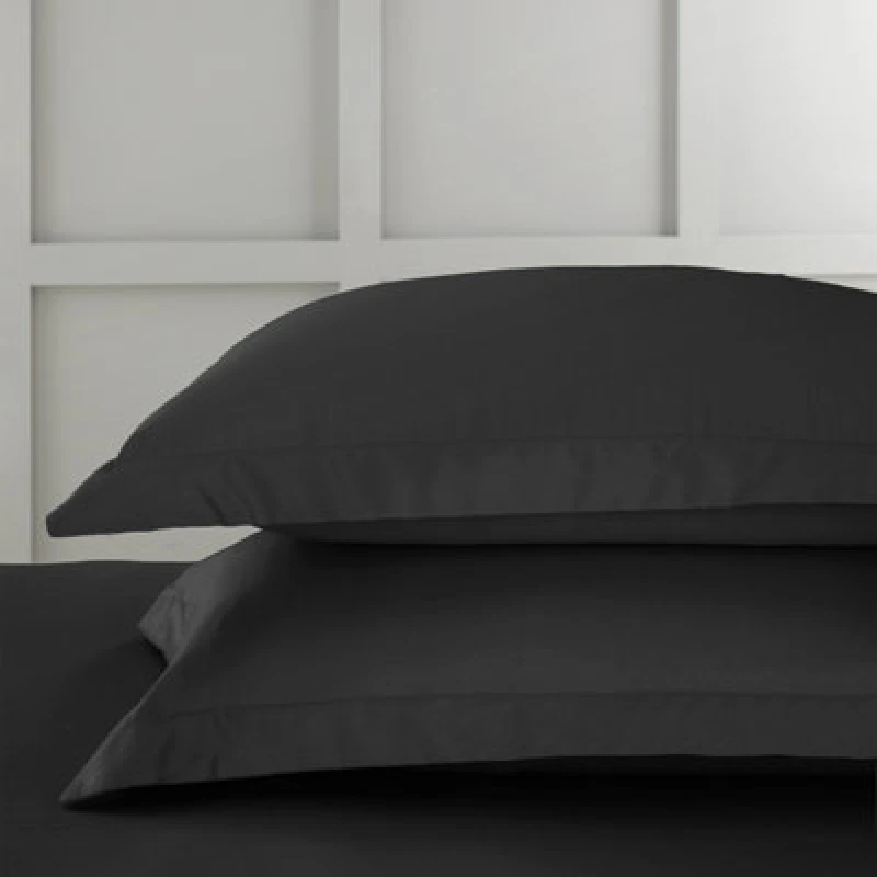 Image of Bianca '400 Thread Count Cotton Sateen' Oxford Pillowcase Pair Black
