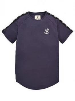 Image of Illusive London Boys Taped Short Sleeve T-Shirt - Grey, Size 7-8 Years