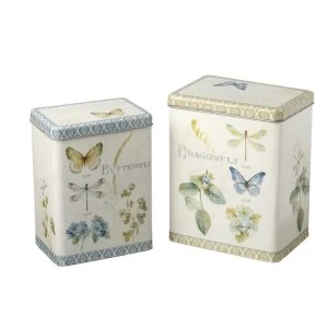 Image of Butterfly and Dragonfly Design Storage Boxes Set of 2 By Heaven Sends