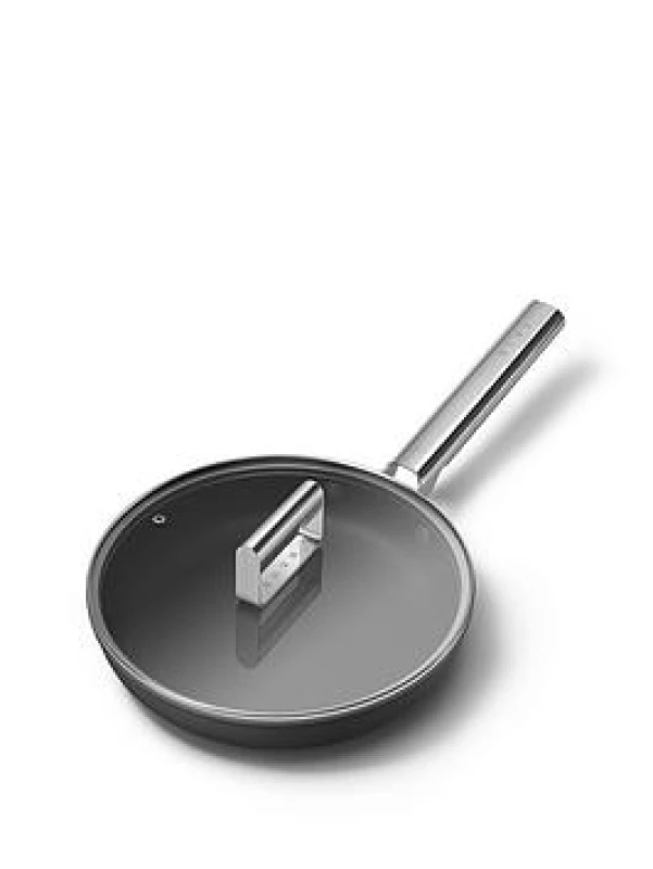 Image of Smeg 20Cm Retro Frying Pan, Oven Safe, Aluminium, Black X4WB9 Unisex
