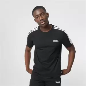 Image of Lonsdale 2 Stripe Crew Tee - Black