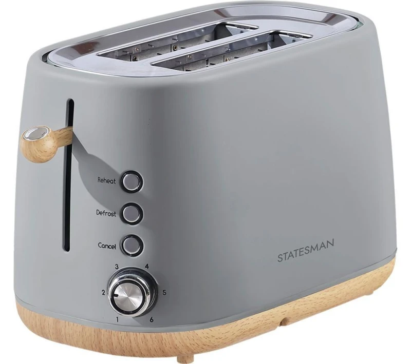 Image of STATESMAN Scandi SKT05090GY 2-Slice Toaster - Brown & Grey, Silver/Grey,Brown 5016368015834