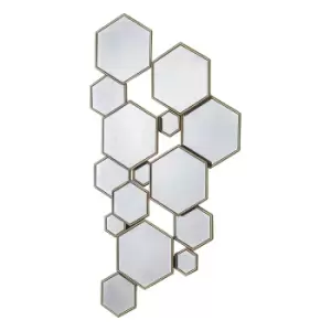 image of 120 x 64cm Gold Geometric Statement Mirror