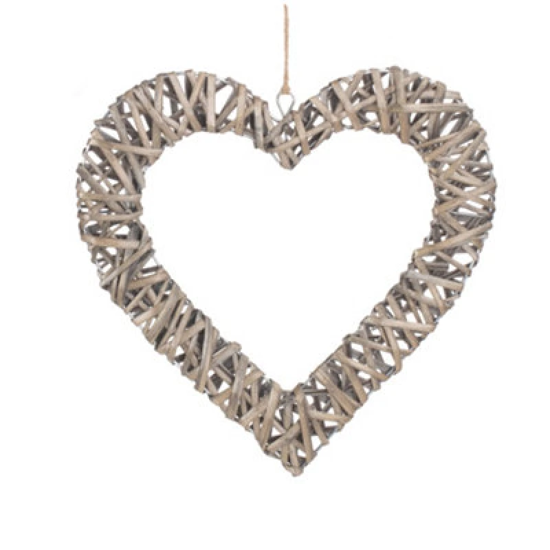 Image of Red Hamper H149L Wicker Large Flat Open Heart