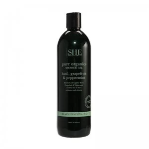 image of Om SHE Pure Organics Basil & Peppermint Body Wash 500ml