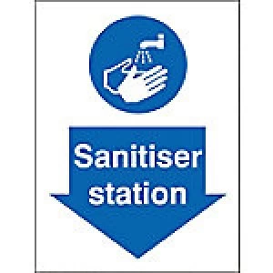 image of Stewart Superior Health and Safety Sign Sanitiser Station Plastic 20 x 15 cm