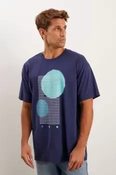 image of Mens Over Sized Short Sleeve Circular Print Tee