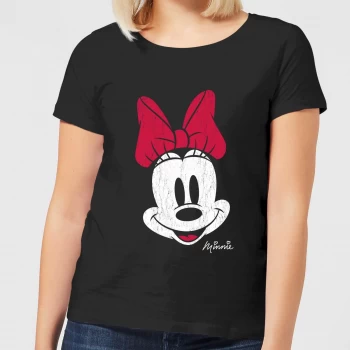 Disney Mickey Mouse Minnie Face Womens T-Shirt - Black - 5XL