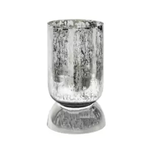 image of Ivyline Regency Metalic Tiered Vase Silver H27.5cm D15cm