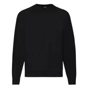 Image of Fruit Of The Loom Mens Raglan Sleeve BelcoroA Sweatshirt (2XL) (Black)
