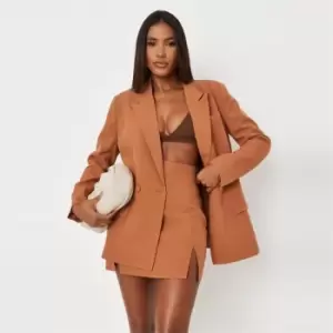 Image of Missguided Tailored Dbl Breasted Blzr Co Ord - Neutral