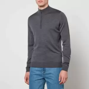 image of John Smedley Mens Barrow Half Zip Jumper - Charcoal - M