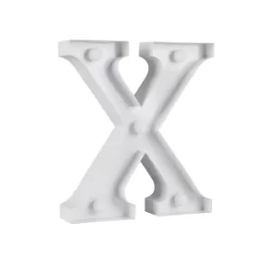 image of White Metal Fairground Alphabet Letter X