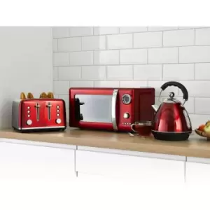 Image of Daewoo SDA247DS Kensington 1.7L Pyramid Kettle, 4 Slice Toaster & 20L Digital Microwave Bundle
