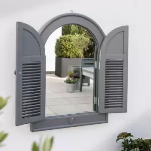 image of Florenity Grigio Outdoor Arch Mirror - Grey