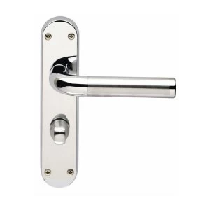 image of Jedo Twin Finish Chrome/Satin Bathroom Door Handle