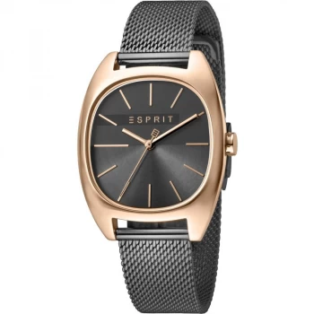 image of Esprit Infinity Womens Watch featuring a Stainless Steel Mesh, Gun Colour Coloured Strap and Dark Grey Dial