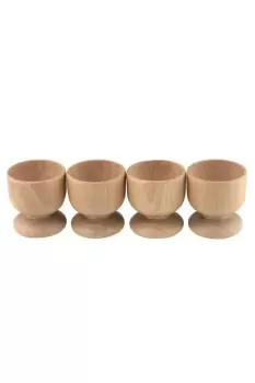 Image of Apollo Beech Wood Egg Cup, Set of 4, Brown