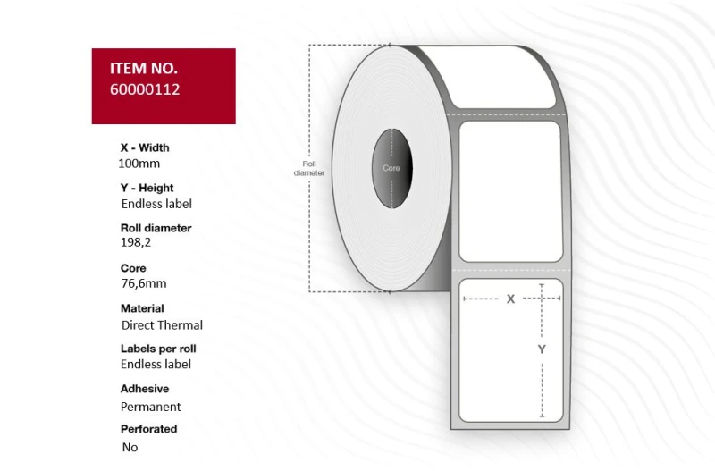 Image of Capture 60000112 printer label