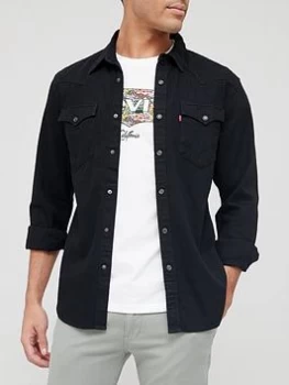 Levis Barstow Western Denim Shirt - Black, Size XL, Men