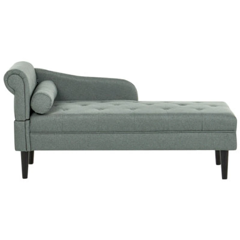 Image of Beliani Left-Hand Chaise Lounge Yvoire Fabric Green