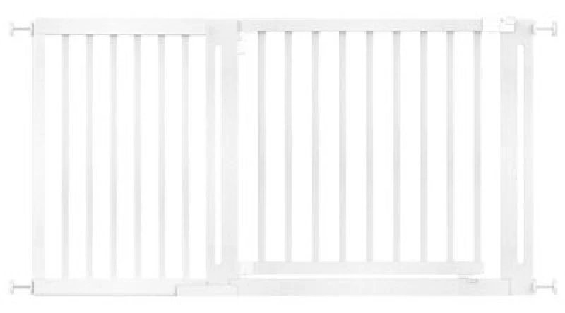 Image of Safetots Wooden Elegance Gate, White, 145Cm - 153Cm, Pressure Fit Safety Gate, 73Cm Extra Wide Doorway, Easy Installation