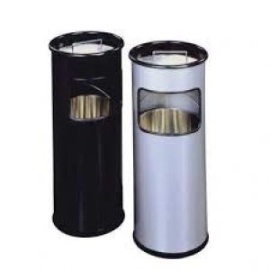 Image of Durable WASTE BASKET Metal Ashtray Round 17L 2L Ashtray Silver