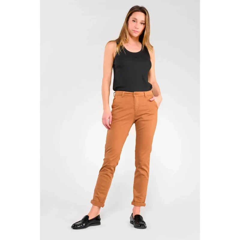 Image of Le Temps des cerises Womens chino Trousers Le Temps des cerises Dyli 6 Marron Female 32