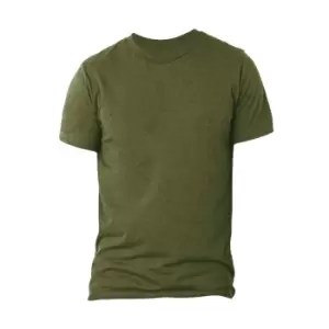 image of Canvas Triblend Crew Neck T-Shirt / Mens Short Sleeve T-Shirt (S) (Olive Triblend)