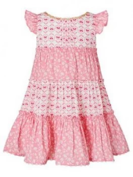 Monsoon S.E.W. Baby Girls Elsa Print Dress - Pink, Size 6-12 Months