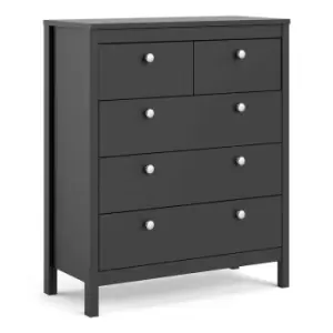 image of Madrid Chest 3 Plus 2 Drawers, Black Matt