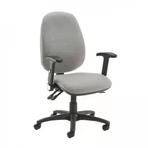 Image of Jota extra high back operator chair with folding arms - Slip Grey