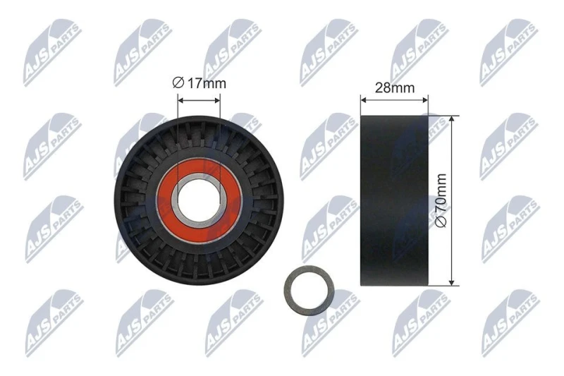 Image of NTY Deflection / guide pulley, V-ribbed belt NTY RNK-BM-057