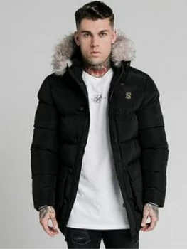 Siksilk Rip Stop Puff Parka, Black, Size 2XL, Men