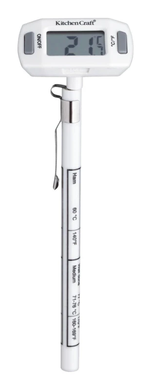 Image of Kitchencraft Digital Probe Thermometer, -45 to 200 deg C, Blister Carded White