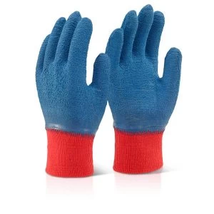 Image of Click2000 Latex Fully Coated Gripper Glove Blue L Ref LFCGGBL Pack of