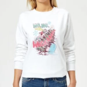 Image of DC Ho Ho Whoaaaaaaa Womens Christmas Sweatshirt - White - S