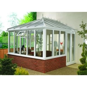 Wickes Edwardian Dwarf Wall White Conservatory - 13 x 10 ft