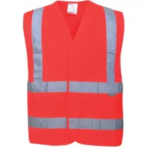 Image of Portwest - C470 - High Visibilty Red Sz XXL/3XL Hi-Vis Vest Two Band & Brace - High Visibilty Red