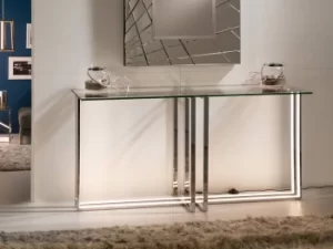Image of Aurea Integrated LED Crystal Table Lamp Chrome