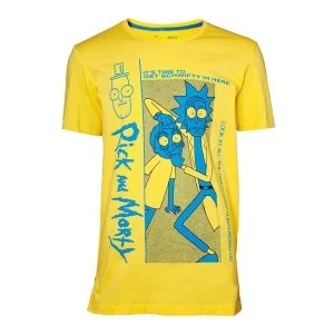 Image of Rick And Morty - Crazy Crap Mens Large T-Shirt - Yellow