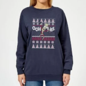 image of Rick and Morty Ooh Wee Womens Christmas Sweatshirt - Navy - L