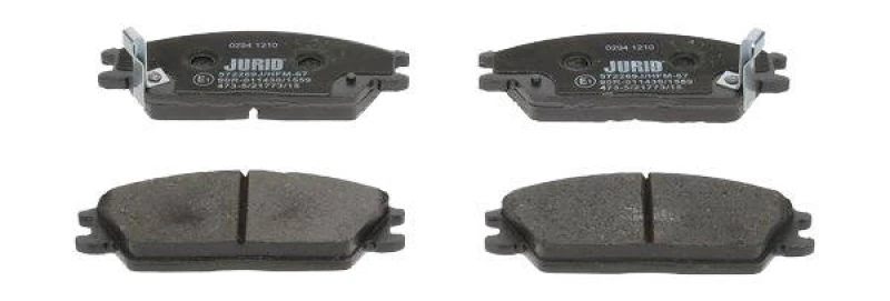 Image of JURID 572269J Brake pad set with acoustic wear warning, without accessories Brake Pad Set,disc brake (402)