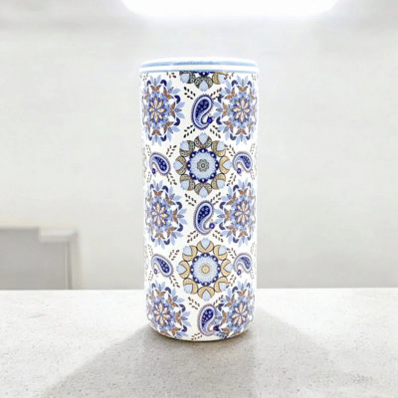 Image of Minster 18" Umbrella Stand - L20 X W20 X H46cm - Blue/white