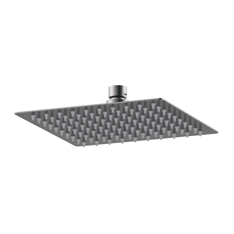 Image of Balterley Fixed Head 200mm Brushed Pewter in Silver Silver Unisex