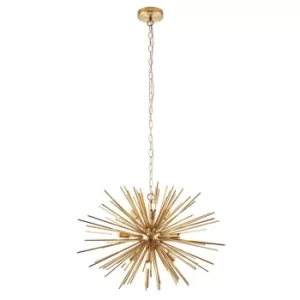 image of 9 Light Spherical Pendant Satin Brushed Gold Plate, G9