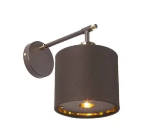 Image of Balance 1 Light Indoor Dome Wall Light Brown, Polished Brass, E27