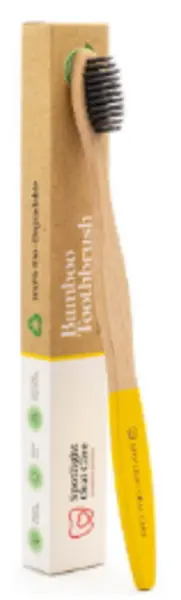 image of Spotlight Oral Care Yellow Bamboo Toothbrush