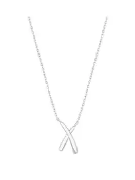 image of Simply Silver Sterling Silver 925 Kiss Pendant Necklace