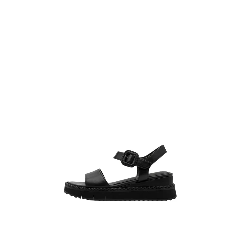 Image of tamaris Womens leather wedge sandals Tamaris Noir Female 36